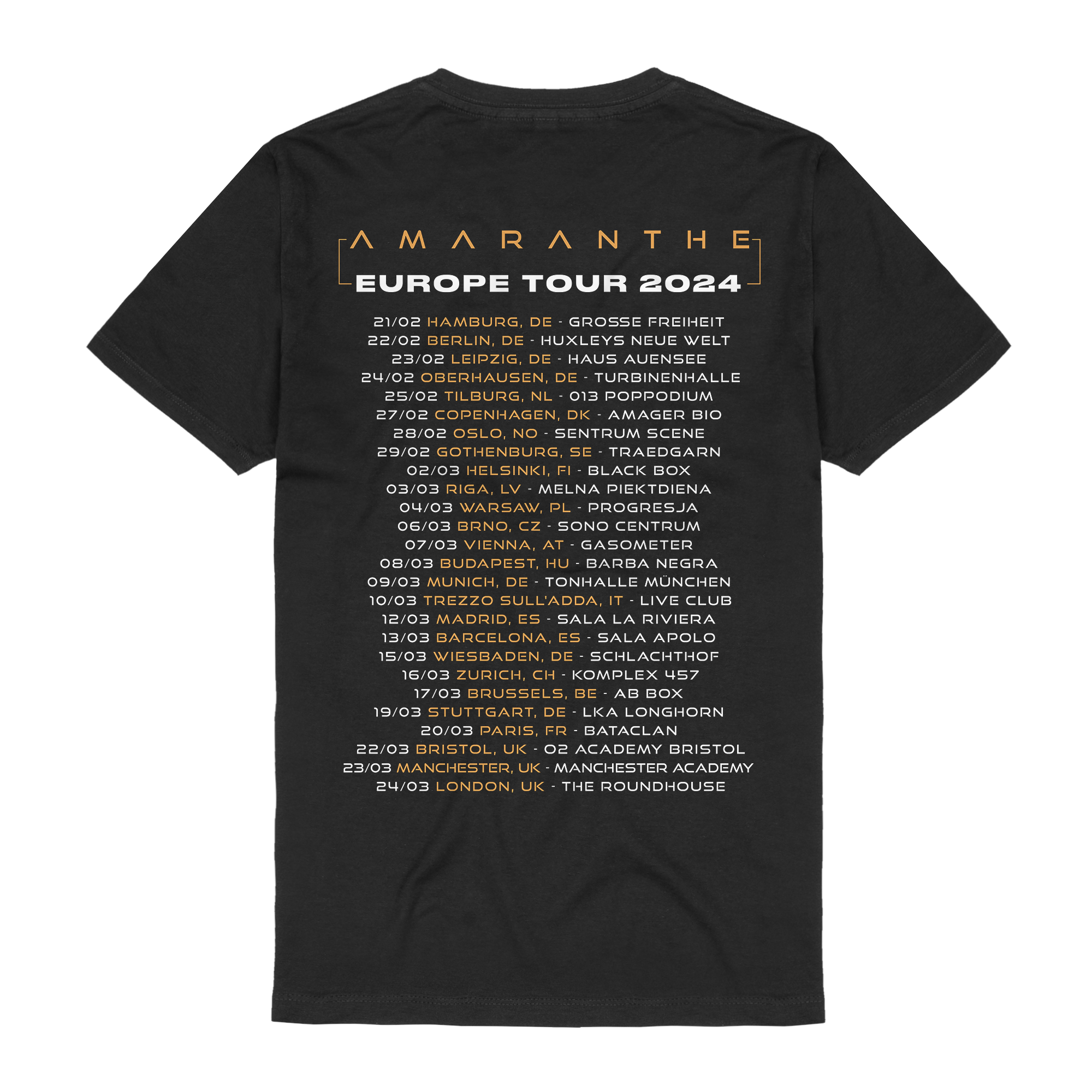 Amaranthe Europe Tour 2024 T-Shirt 343284